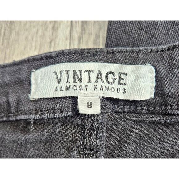 (3/$35) Vintage Almost Famous Size 9 Pockets Distressed Black Denim Jeans - Picture 4 of 11